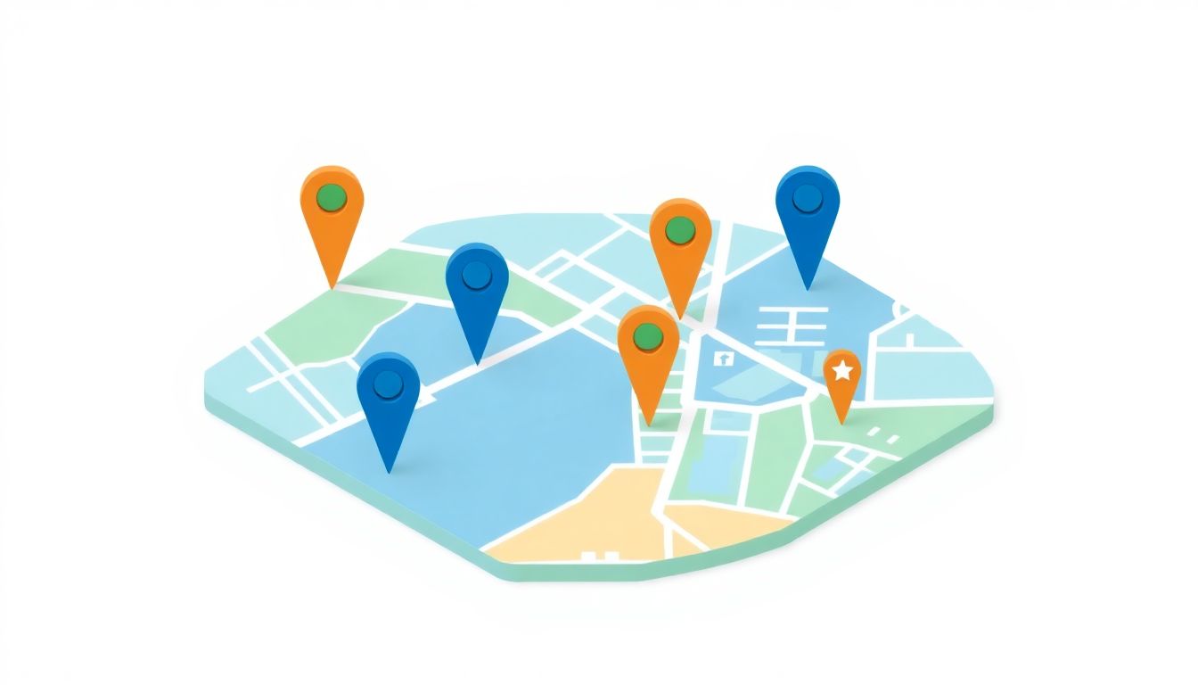 Miami neighborhood comparison map with location pins showing different areas like Brickell, Miami Beach, Downtown, and Edgewater with rating symbols